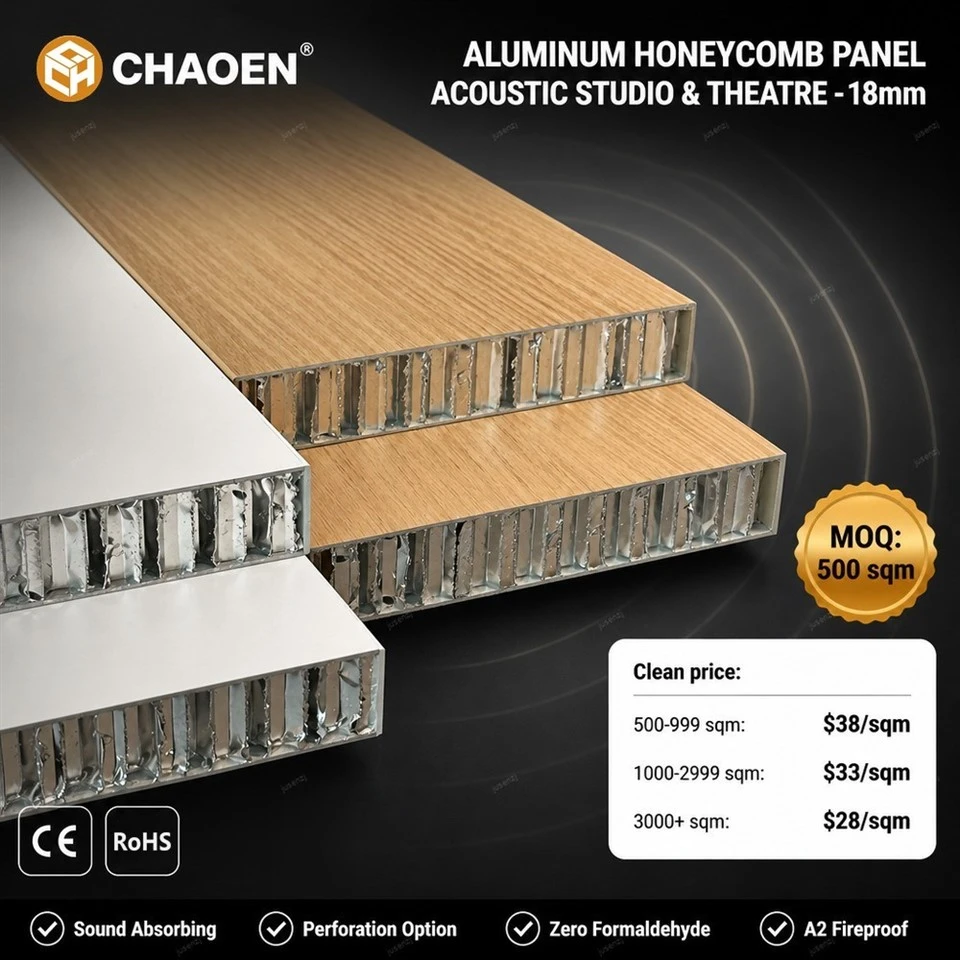 Perforated Acoustic Aluminum Honeycomb Panels For Studio & Theatre suppliers Perforated Acoustic Aluminum Honeycomb Panels For Studio & Theatre suppliers